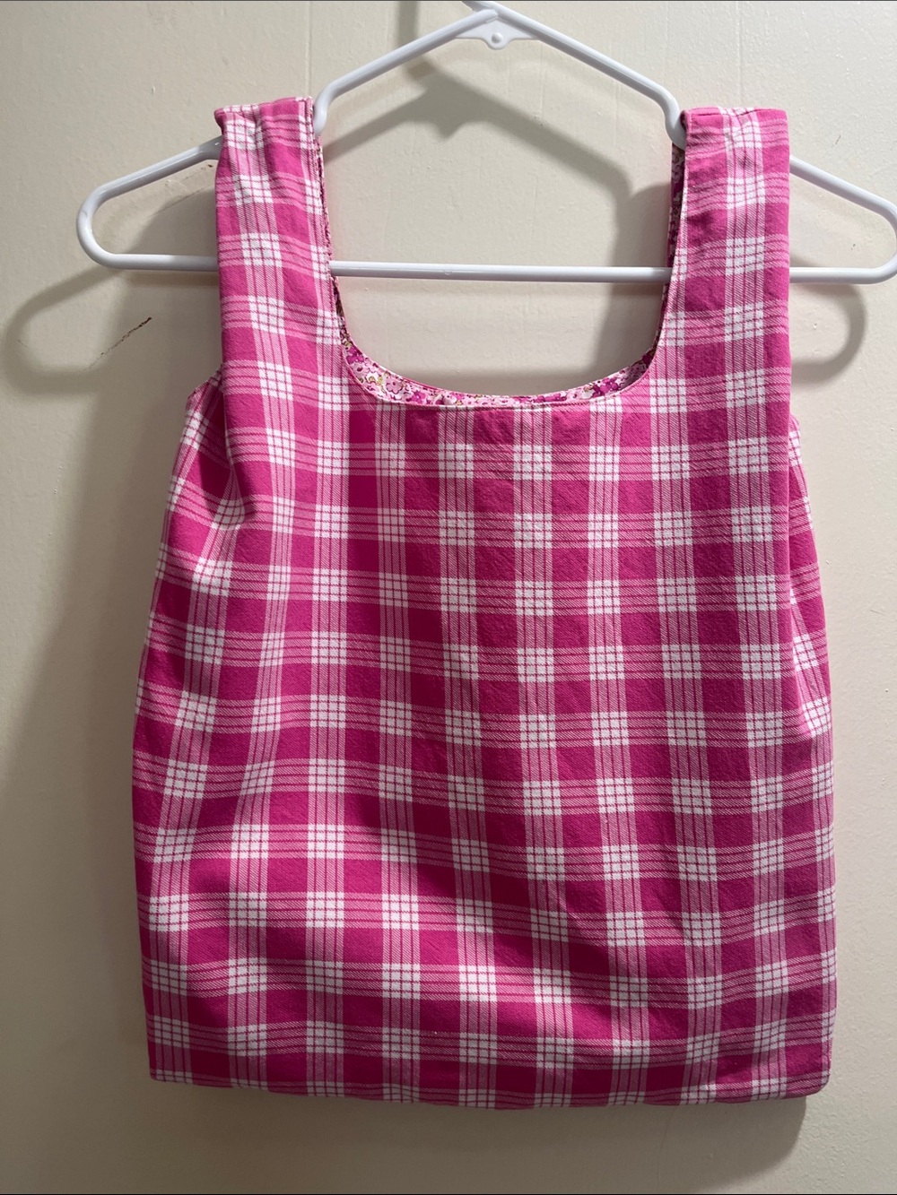 Palaka print reversible interior floral print handmade bag